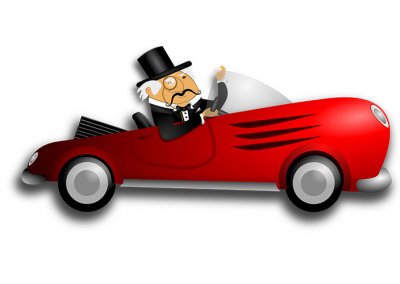 illustration-rich-old-man-driving-a red-sports car