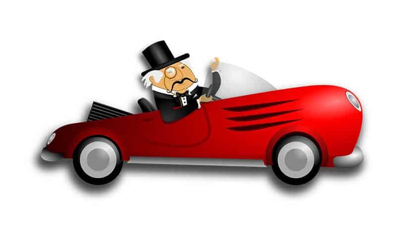 illustration-rich-old-man-driving-a red-sports car