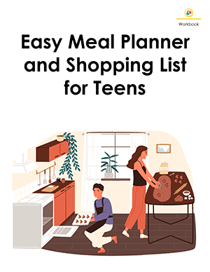 Meal Planner and Shopping List for teens Workbook